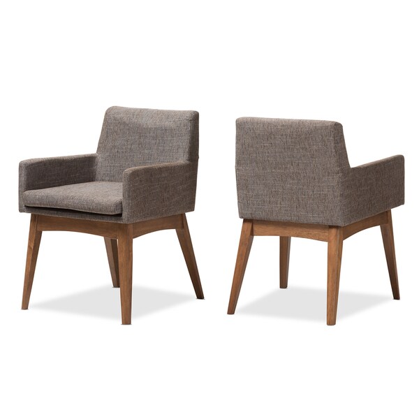 Carson Carrington Lillestrom Mid-Century Modern and Gravel Upholstered Dining Chairs