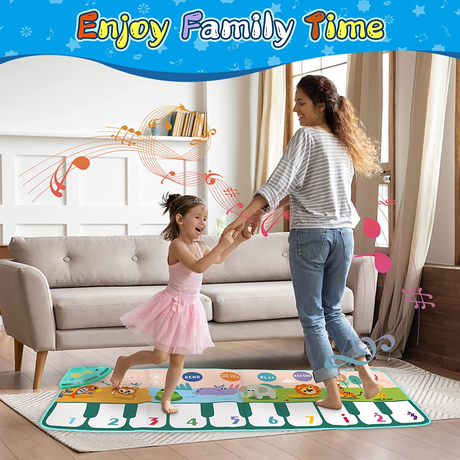 Baby Toys for 12-24 Months， Baby Piano Mat， Music Keyboard Touch Playmat Early Education Learning Musical， Toys for 1 2 3 Years Old Girls Boys