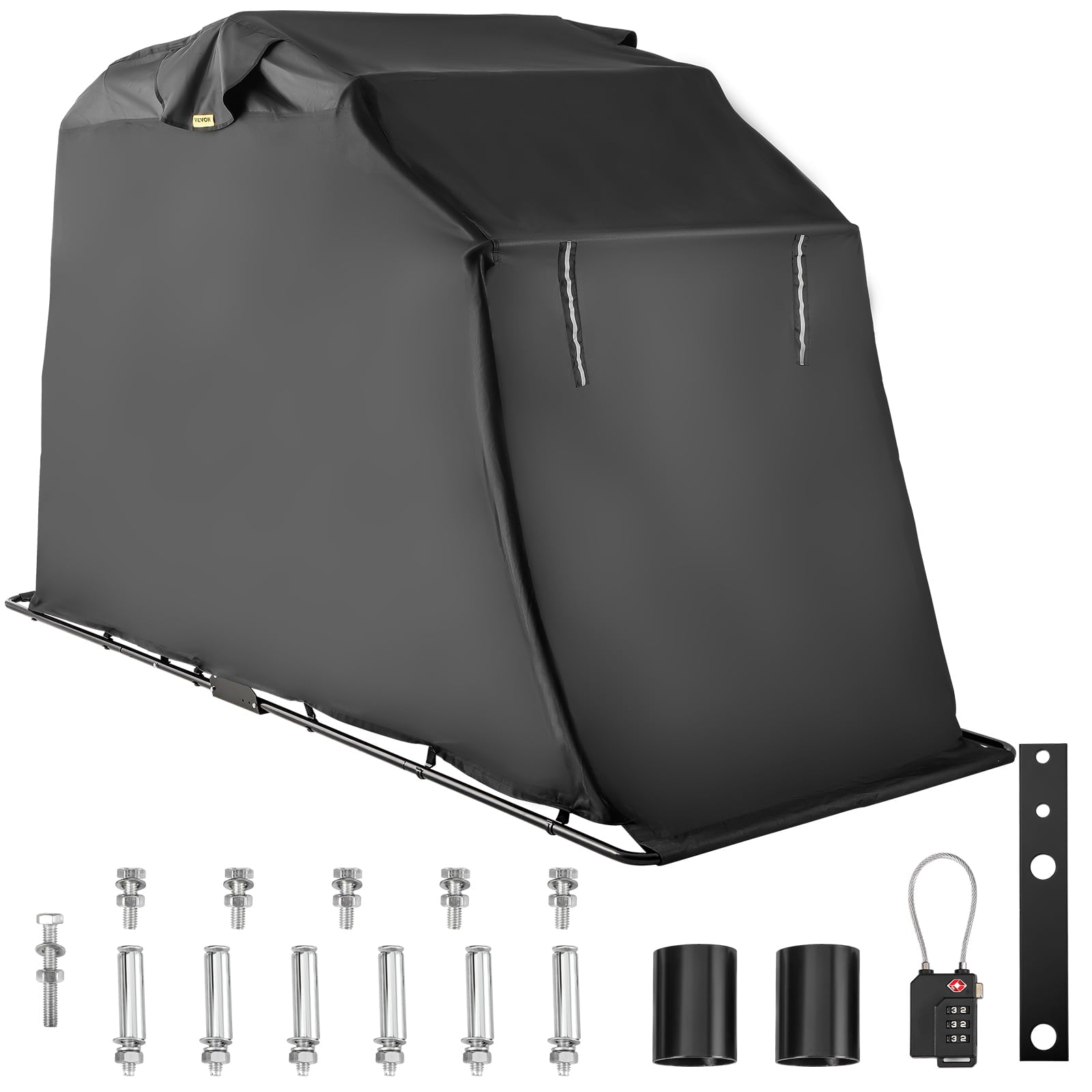 VEVORbrand Motorcycle Scooter Bike Cover Shelter， Waterproof Outdoor Storage Tent， Heavy Duty Shed， 600D Oxford Anti-UV， 133.9