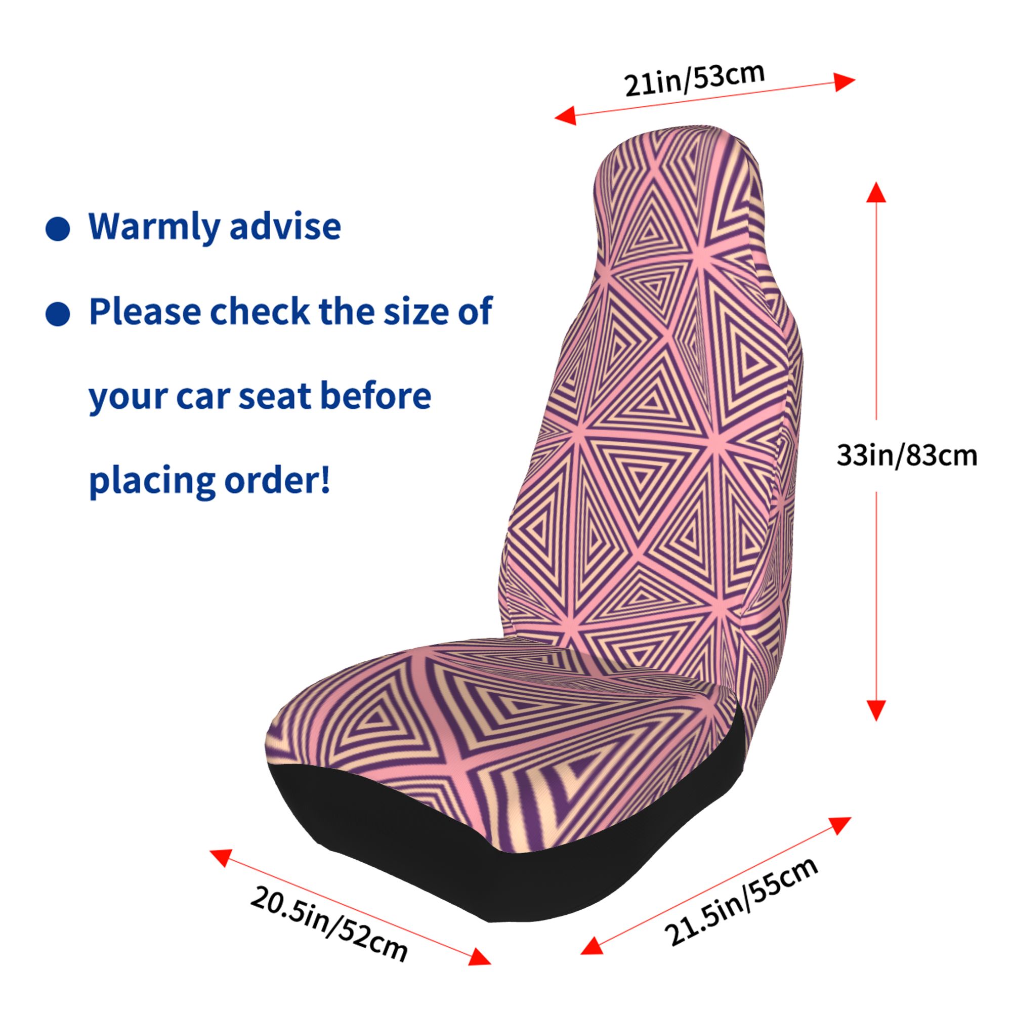 ZICANCN Car Seat Covers Front Seats Only，Triangular Mosaic Automotive Seat Covers Protectors for Cars Trucks Suv 2 Pack