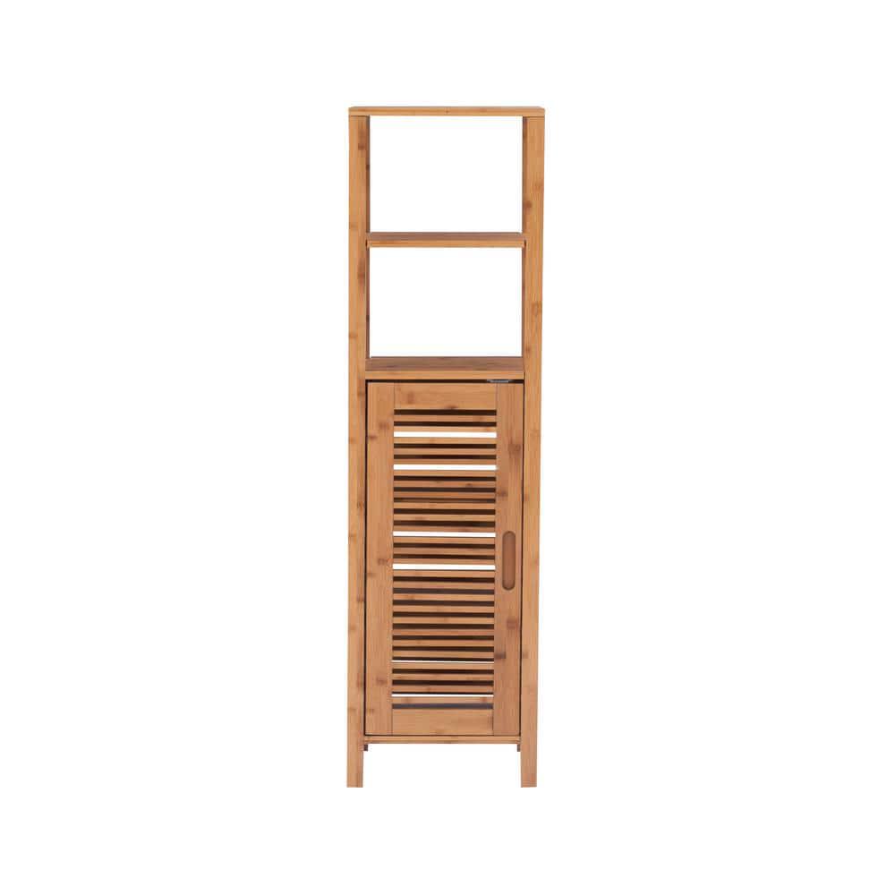 Linon Home Decor Brecken 13 in W x 11 in D x 465 in H Natural Bamboo Free Standing Storage Cabinet