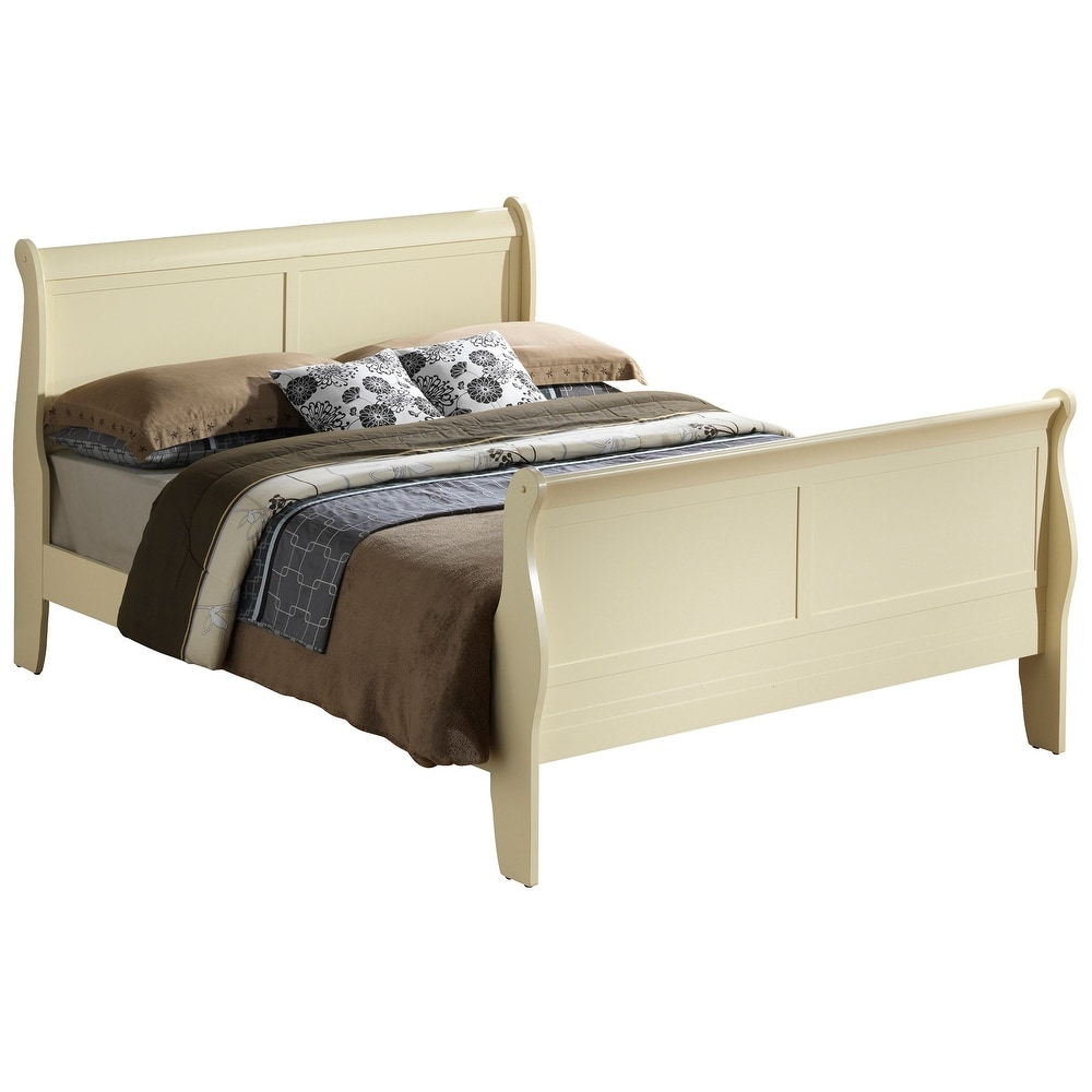 Louis Philippe Full Sleigh Bed with High Footboard