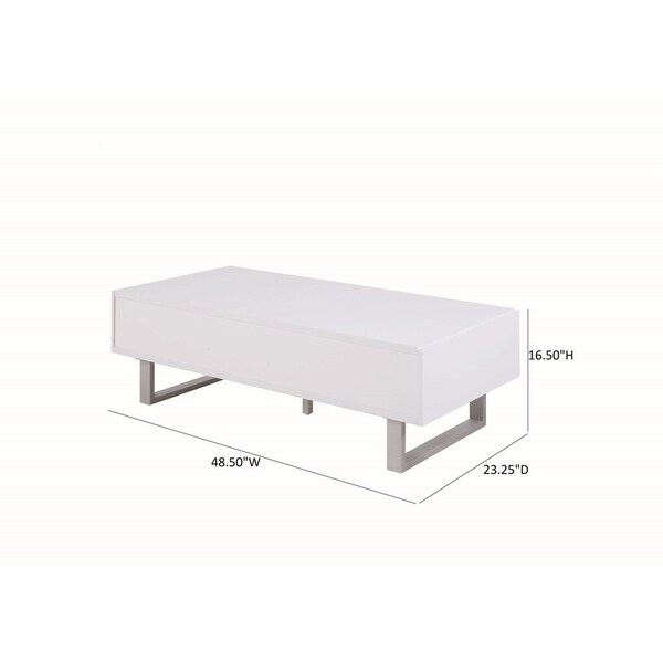 Coaster Furniture Atchison High Glossy White 2-drawer Coffee Table