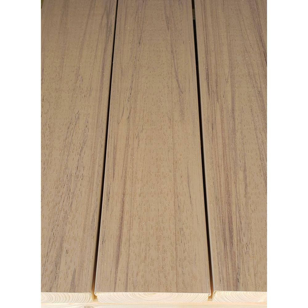 Deck-Top 8 ft. x 12 in. x 5-12 in. Rustic Tan PVC Decking Board Covers for Composite and Wood Patio Decks (10-Pack) DT8RTP757-10