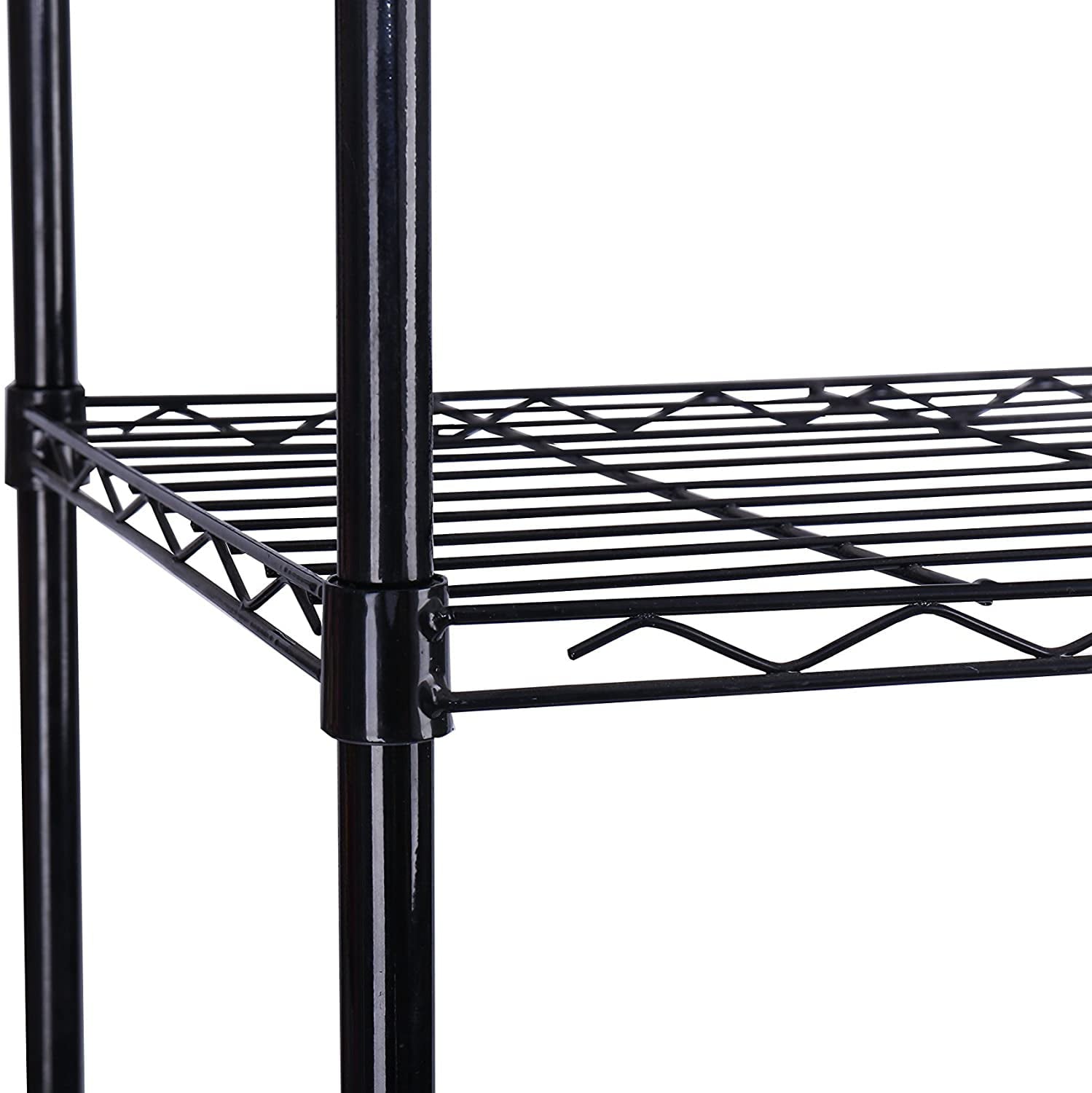 HOMEFORT 5-Tier Wire Shelving Unit, 5 Shelves Metal Storage Rack for Kitchen, Laundry, Black and Gray