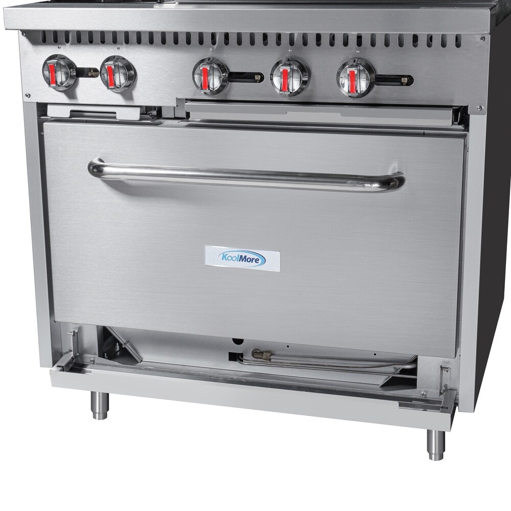 36 in. 2 Burner Commercial LP Range with 24 in. Griddle in Stainless Steel (KM CRG36 LP)