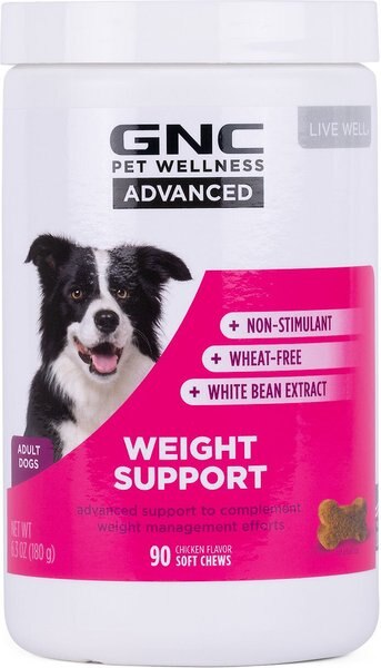 GNC Pets Advanced Weight Support Chicken Flavor Soft Chews Dog Supplement， 90 count