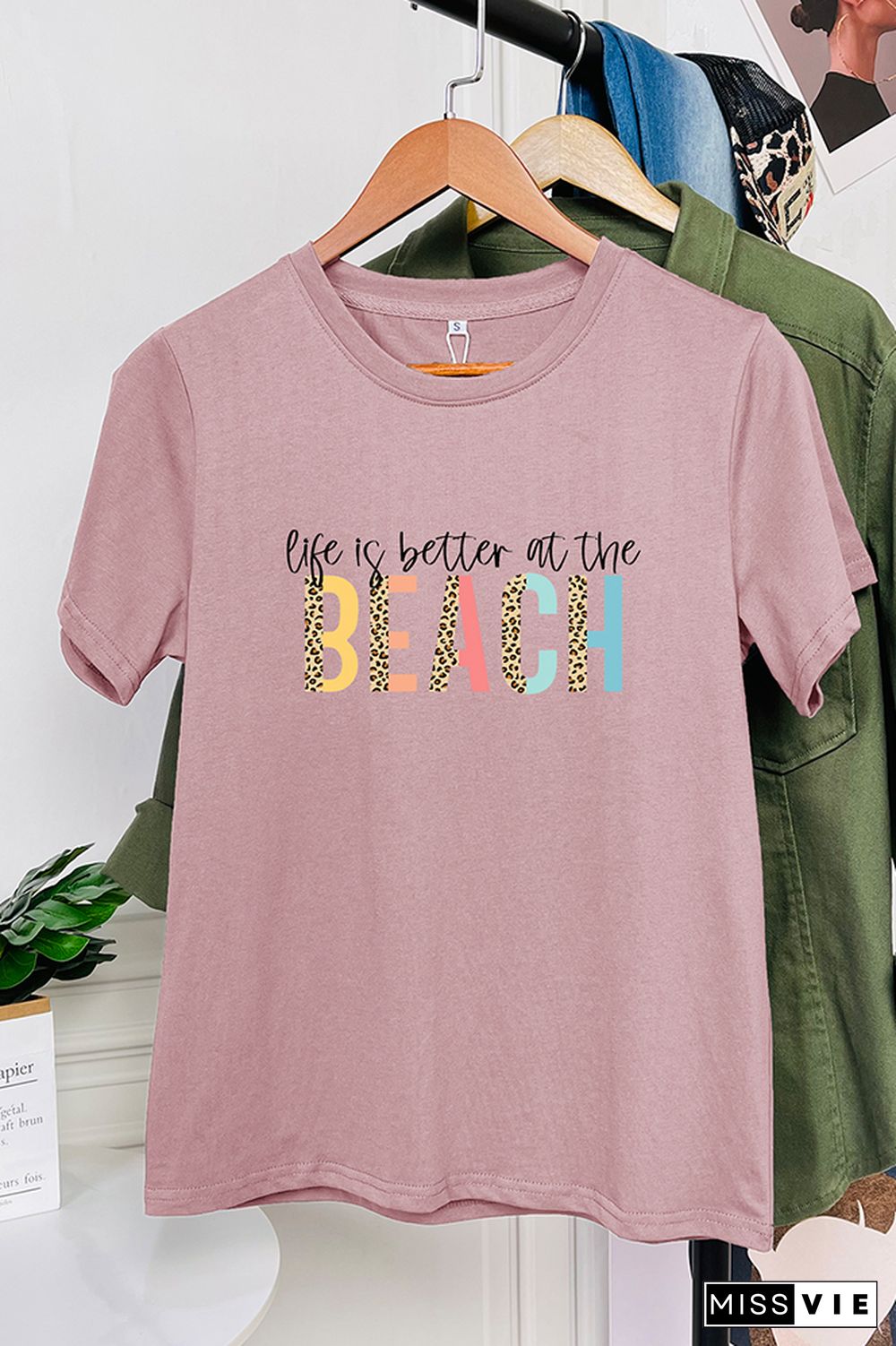 Life is better at the beach Sleeve Graphic Tee Wholesale