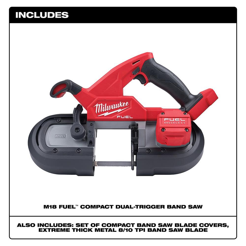 Milwaukee M18 FUEL Compact Dual-Trigger Band Saw Bare Tool 2829S-20 from Milwaukee