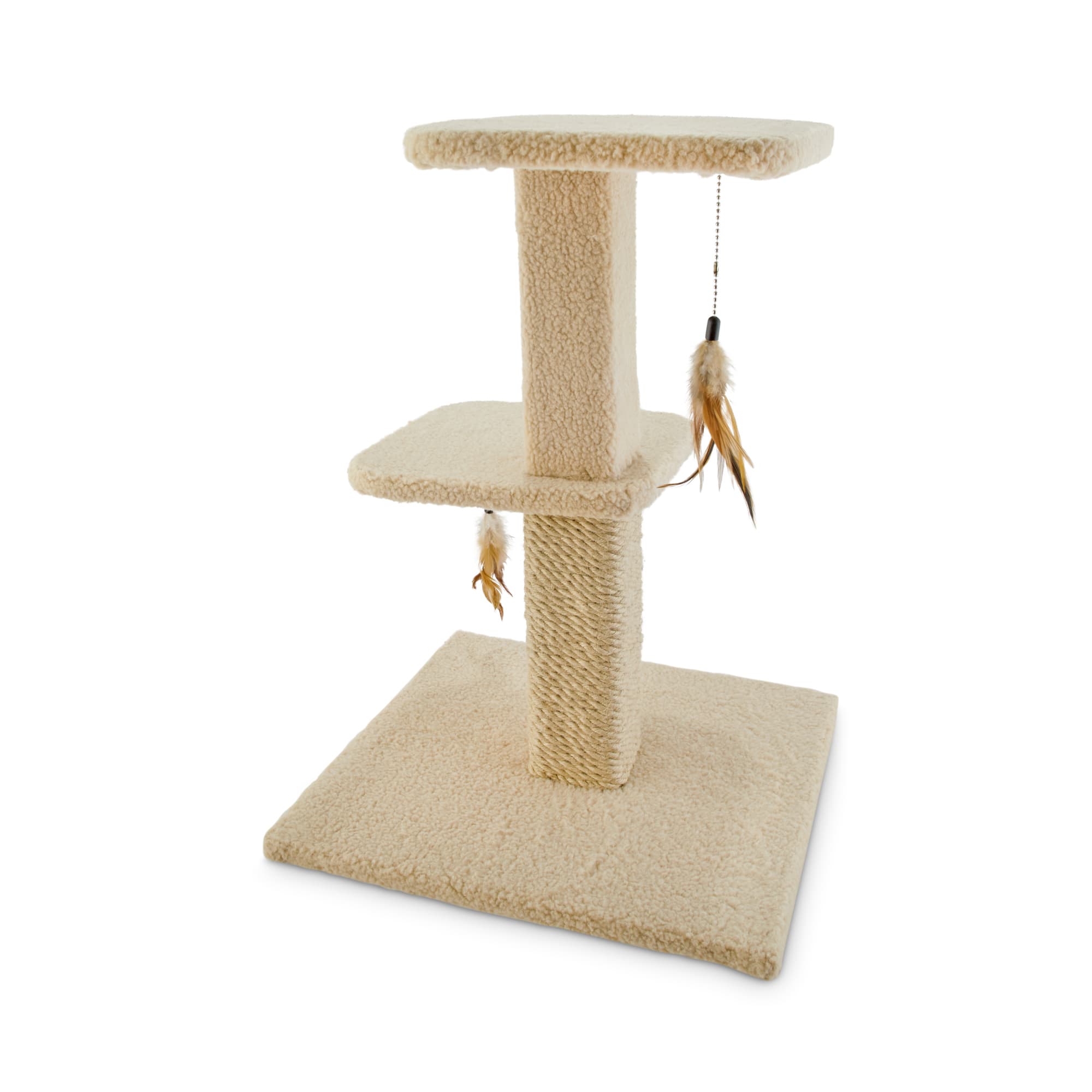 EveryYay Lookout Loft 2-Level Cat Tree with Scratch Posts  Toys， 18.25 L X 18.25 W X 25 H