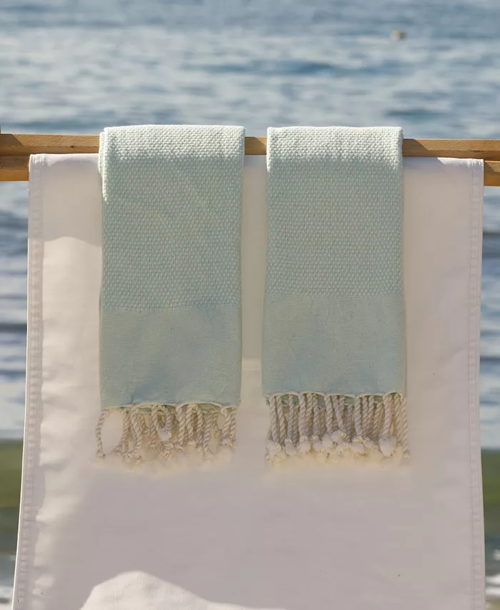 Linum Home Textiles Turkish Cotton Fun in Paradise Pestemal Hand or Guest Towels Set of 2