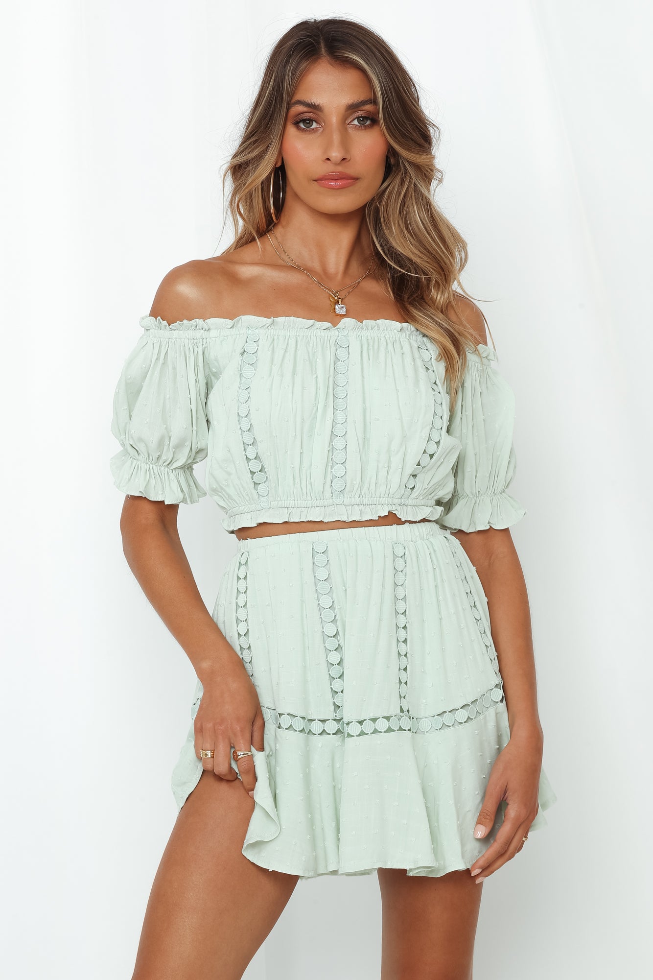 Heart Throb Alert Skirt Mint