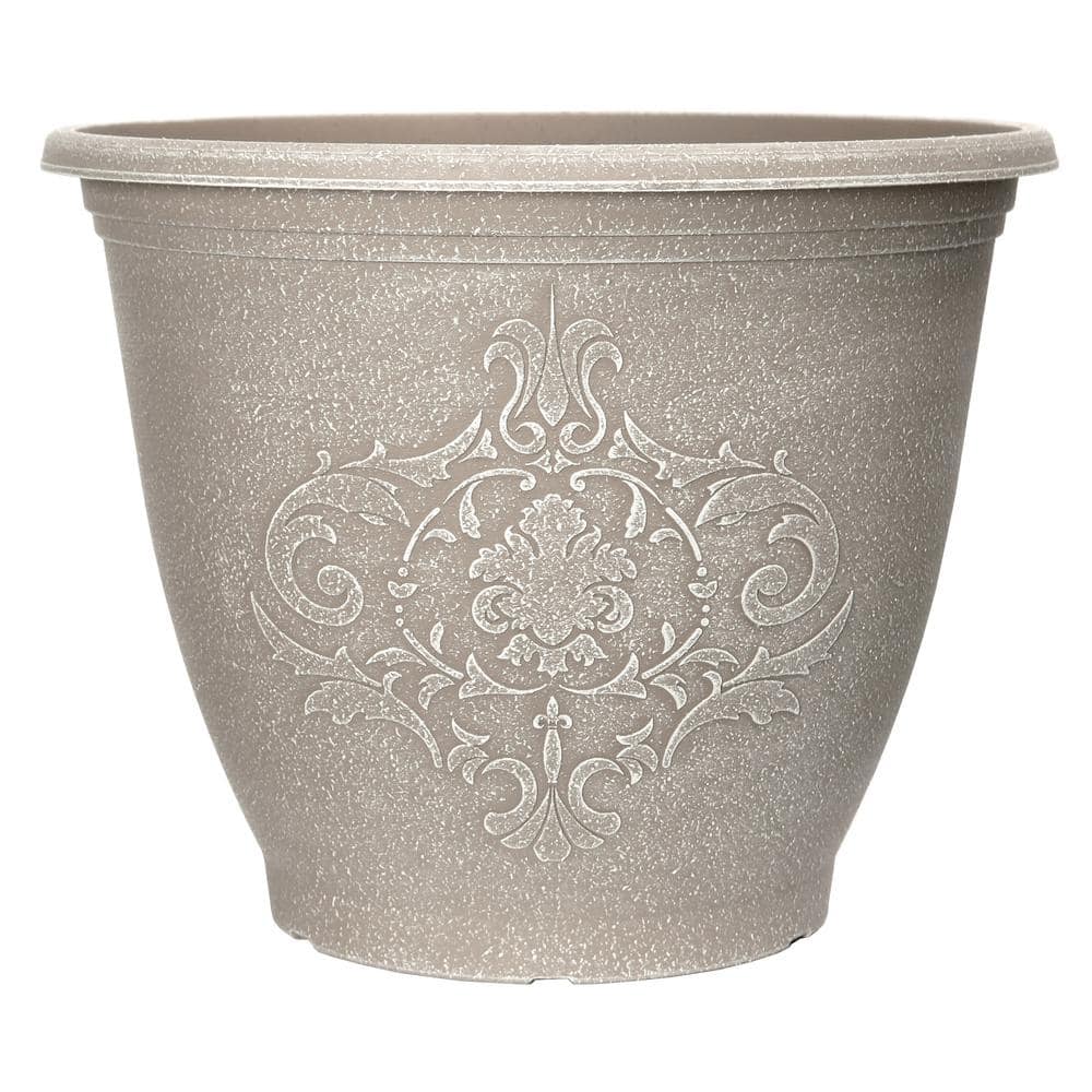 Nestore 14 in. Powdered Warm Grey Plastic Planter DP1436D