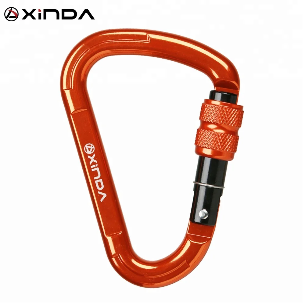 XINDA25kN aluminum alloy HMS screw gate climbing carabiner for  camping hiking working at height