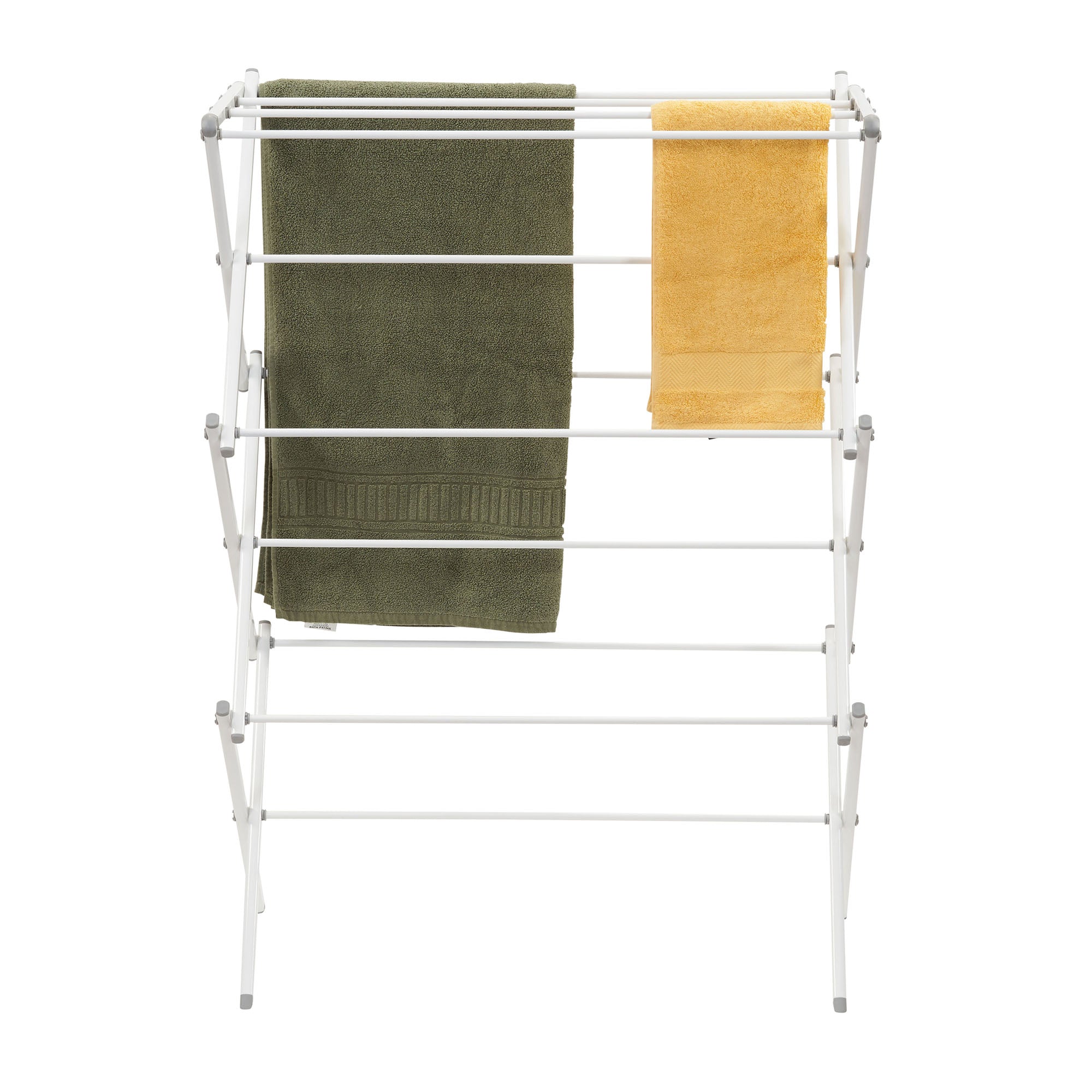 Household Essentials Collapsible Folding Metal Clothes Drying Rack, White