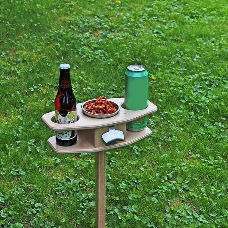 Alextreme Outdoor Beers Wine Table Collapsible Wooden Portable Table Beers Lover Gift with Foldable Desktop Mini Picnic Table