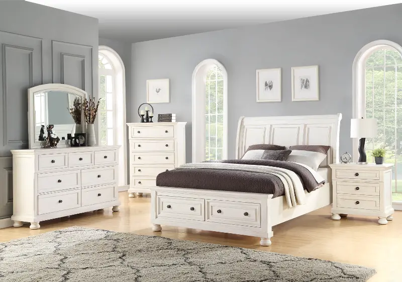 Stella Off-White 4 Piece Queen Bedroom Set