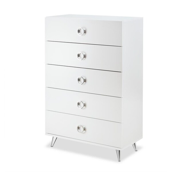 Aoolive Elms Chest Storage Cabinet for Bedroom in White - - 35561330