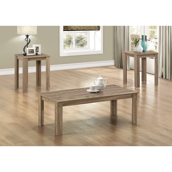 HomeRoots Dark Taupe Table Set - 3Pcs Set - 44 x 22 x 15