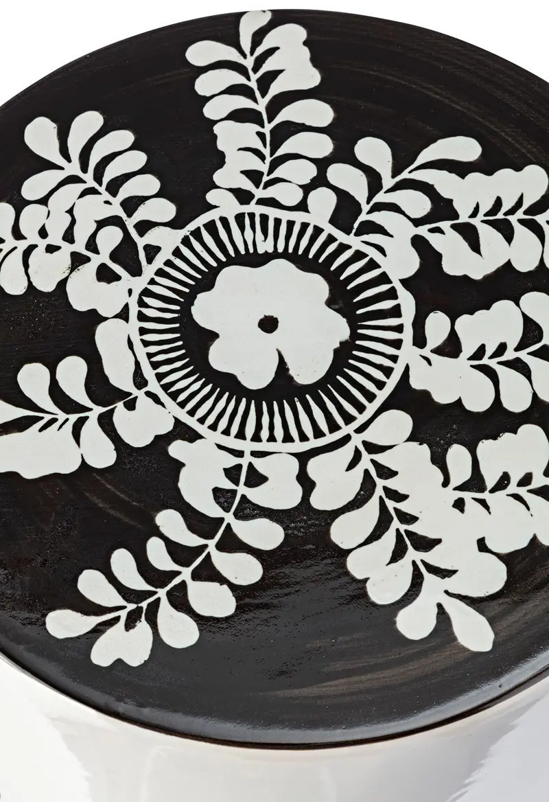 Black and White Ceramic Stool