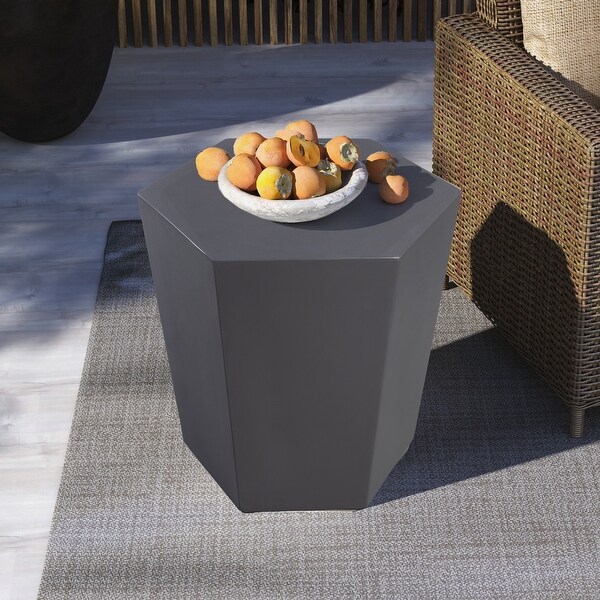 UPHA Outdoor 24inch Concrete Accent Side Table，Coffee Table