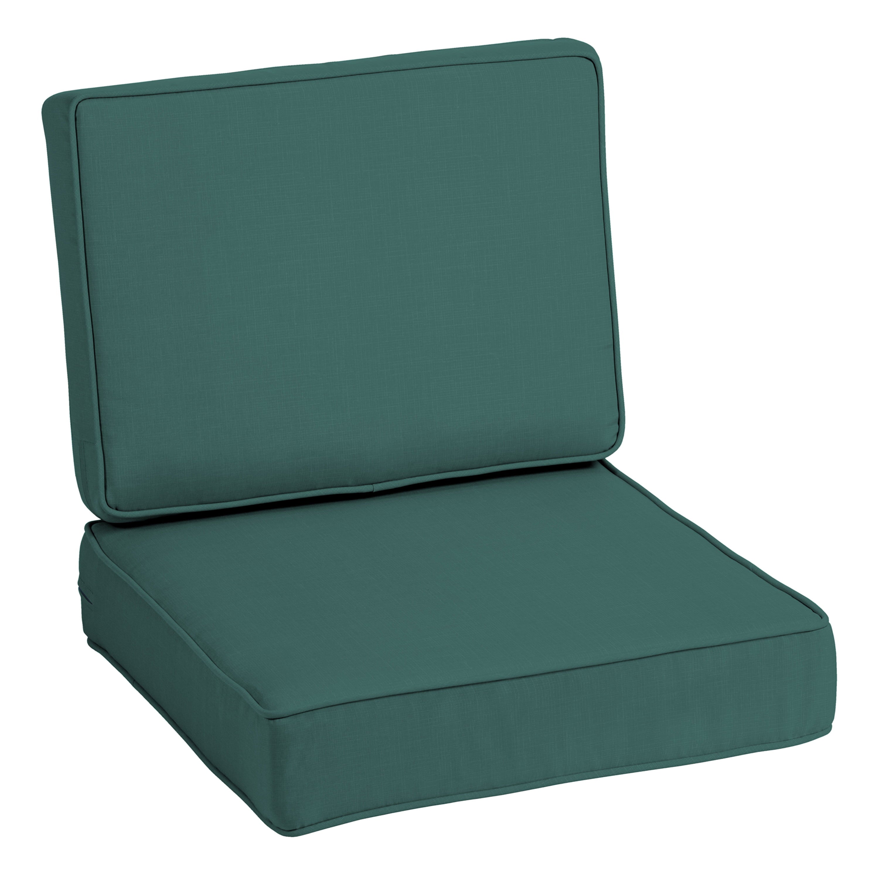 Arden Selections ProFoam Essentials Outdoor Deep Seating Cushion Set 24 x 24， Peacock Blue Green Texture