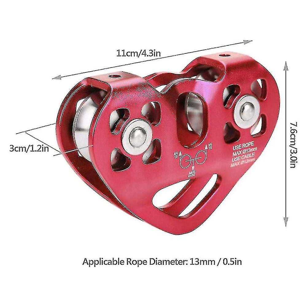 Pulley Tandem Speed Dual Trolley Rescue Climbing Dual Pulley