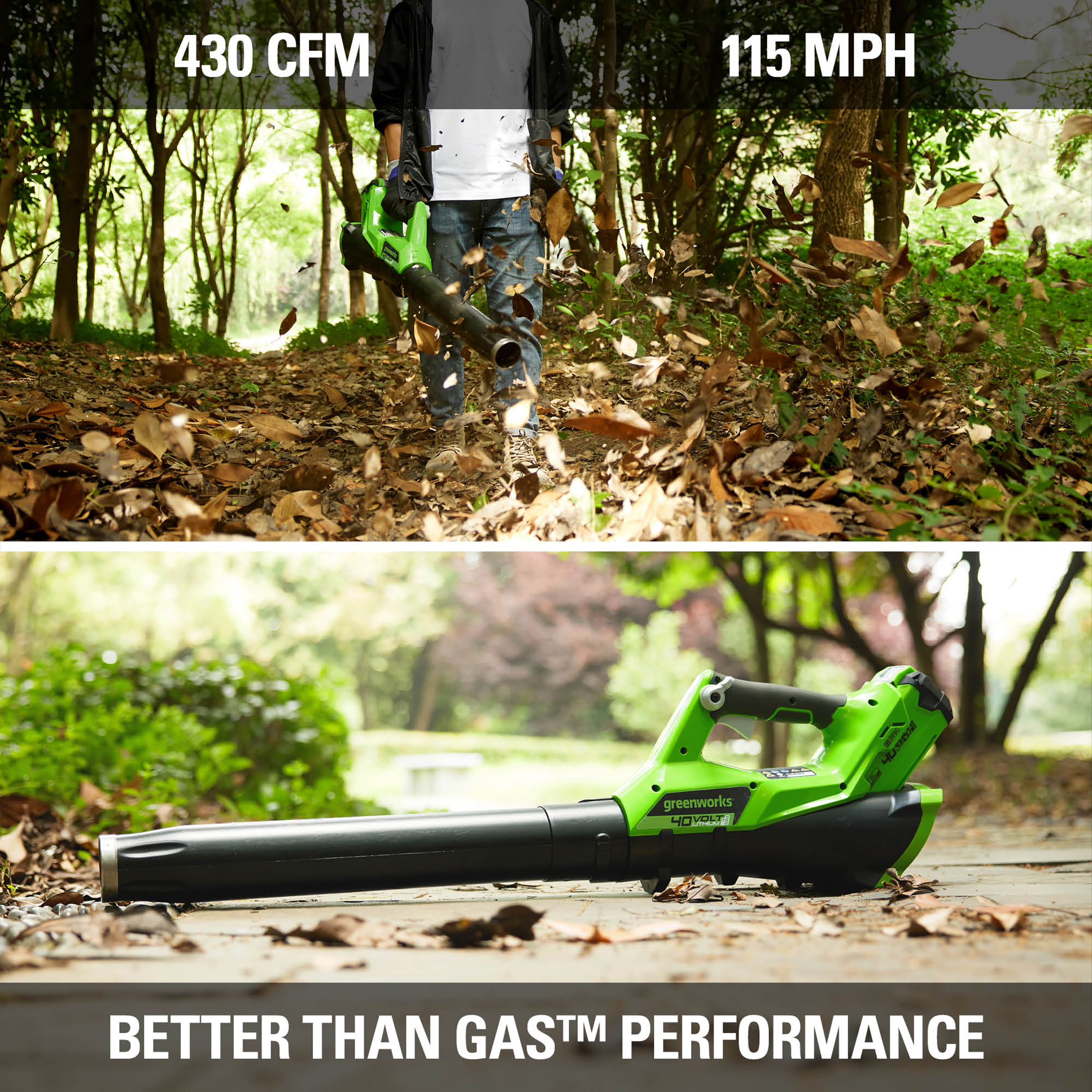 Greenworks 40V Brushless Leaf Blower with 2.0 Ah Battery and Charger， 2400302