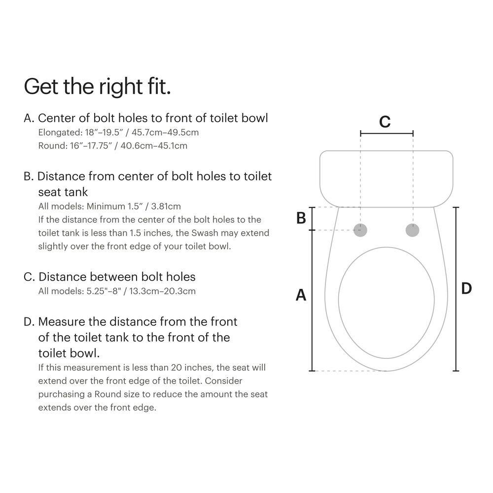 Brondell Swash 1400 Luxury Electric Bidet Seat for Elongated Toilet in White S1400-EW