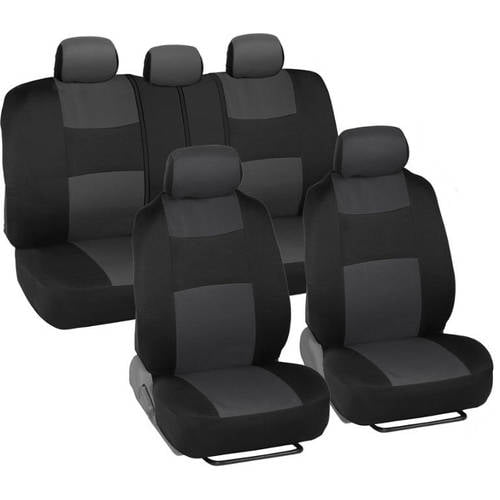 BDK PolyCloth Car Seat Covers with Floor Mats and Steering Wheel Cover Full Set