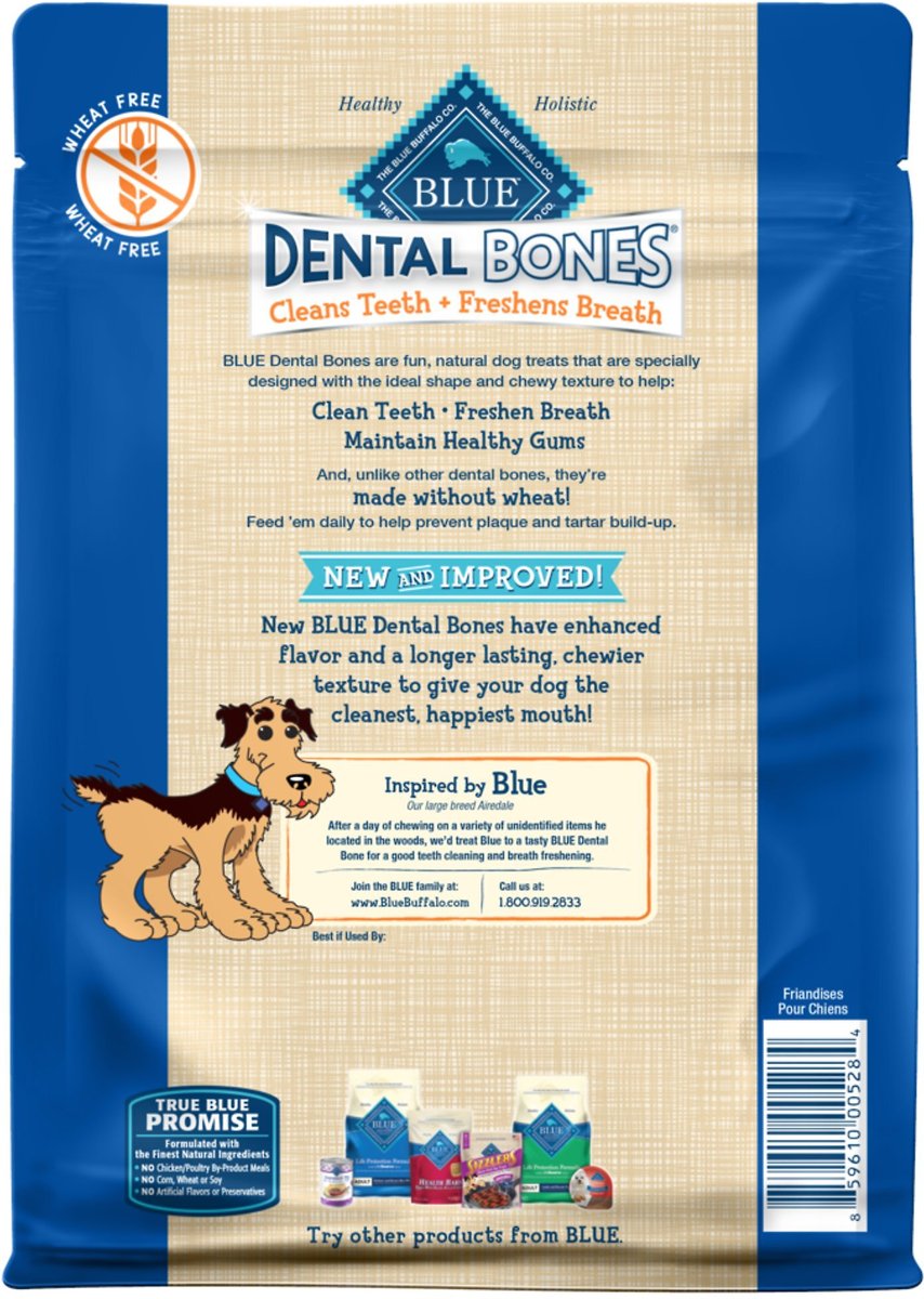 Blue Buffalo Dental Bones Small All Natural Rawhide-Free Dental Dog Treats