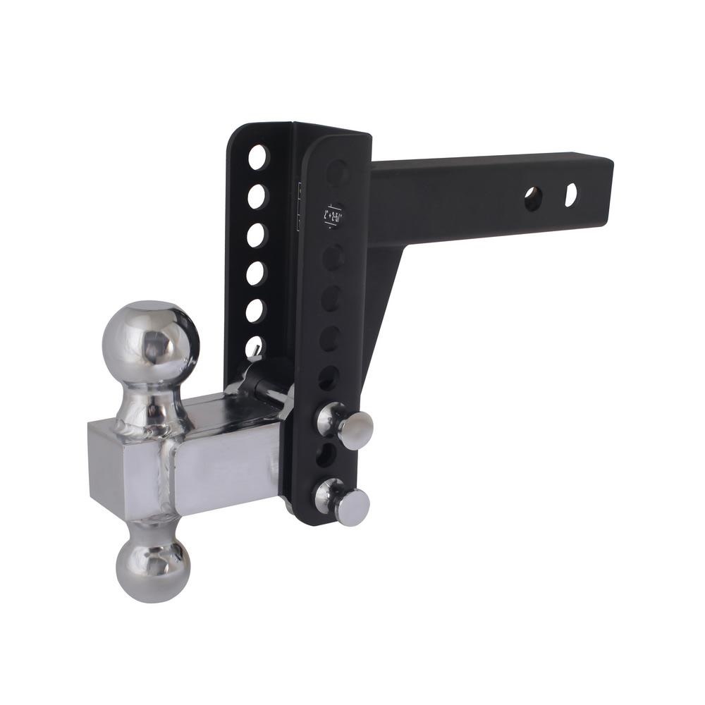 Blackout 14，000 lbs Capacity Adjustable Drop Hitch， 2 inch and 2-5/16 inch Ball ; 0-6 inch Drop