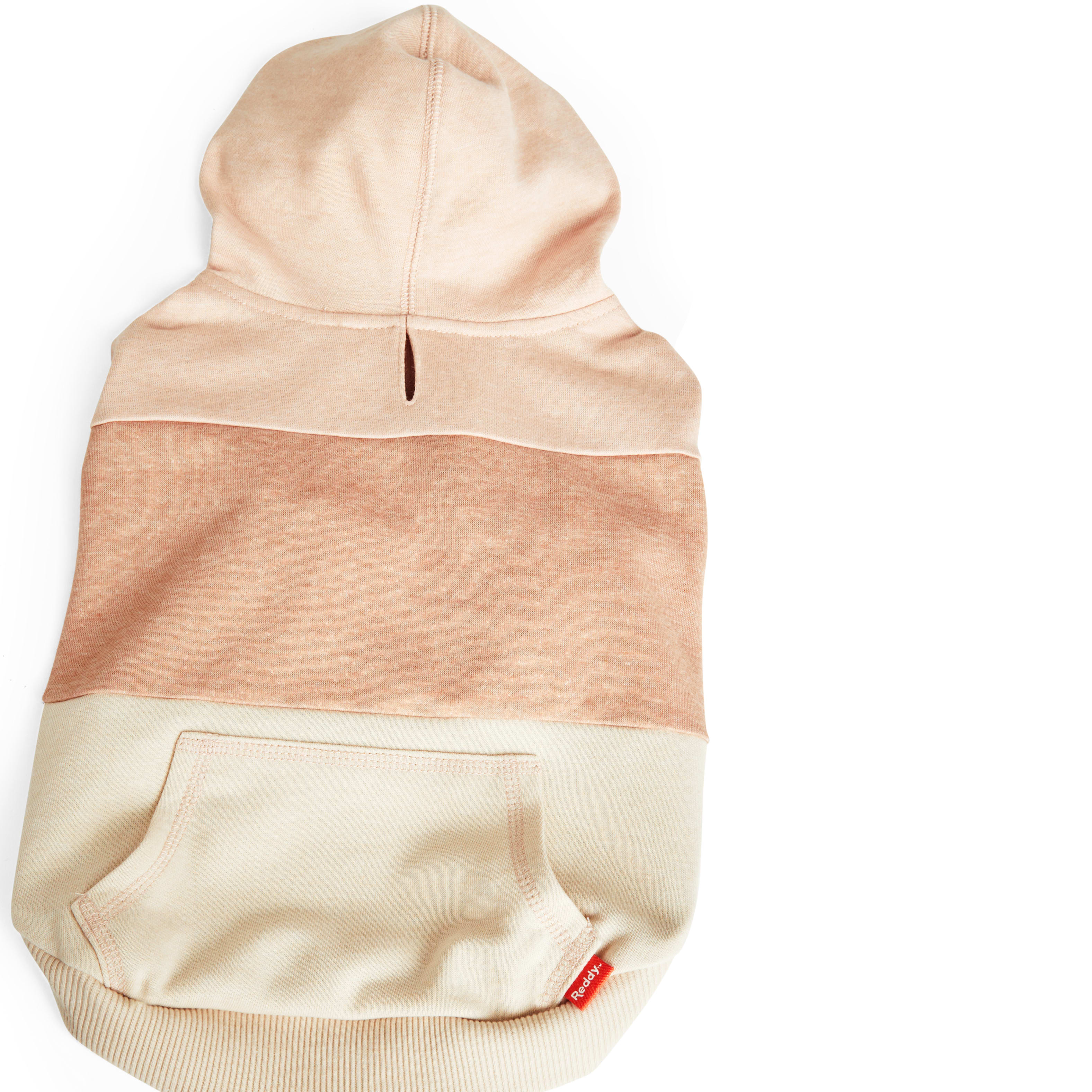 Reddy Pink/Taupe Colorblock Dog Hoodie， Small