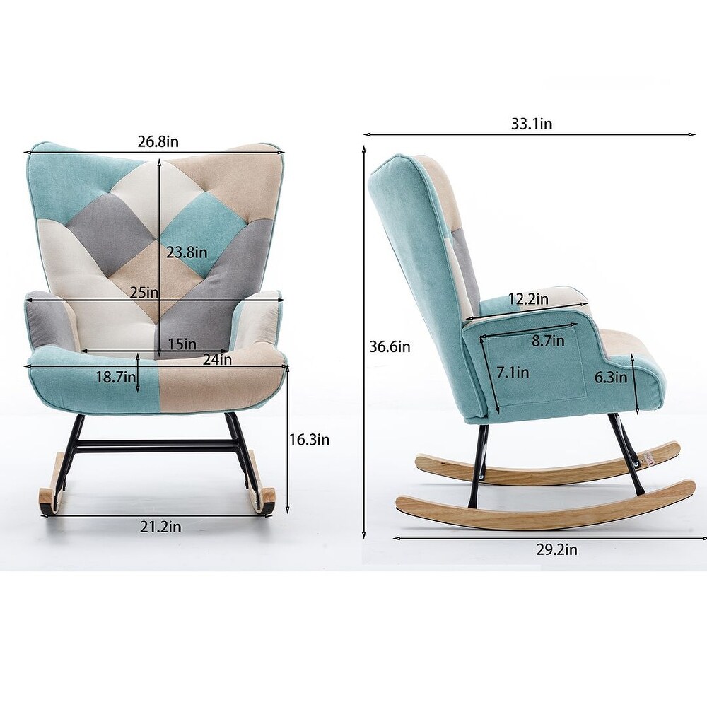 Accent Rocking Chair  Upholstered Nursery Glider Rocker