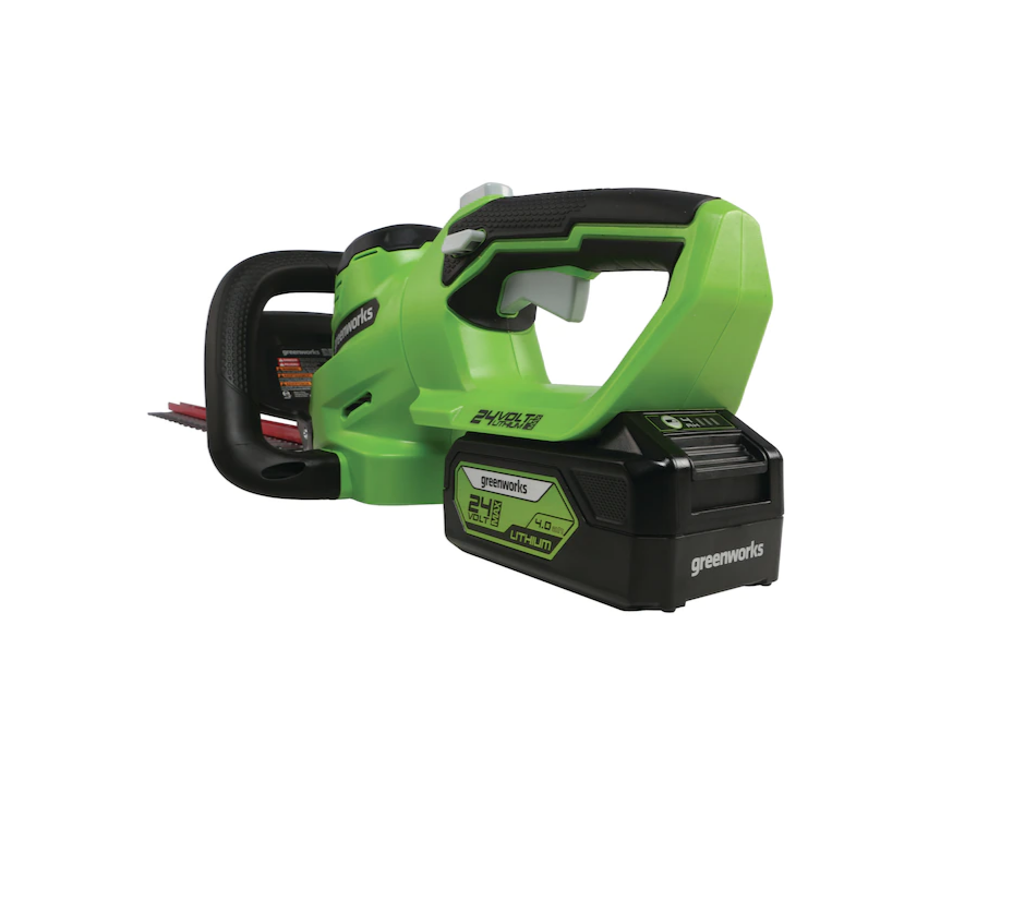 Greenworks HT24B414 24-Volt 22-in Dual Cordless Electric Hedge Trimmer (Battery and Charger Included)