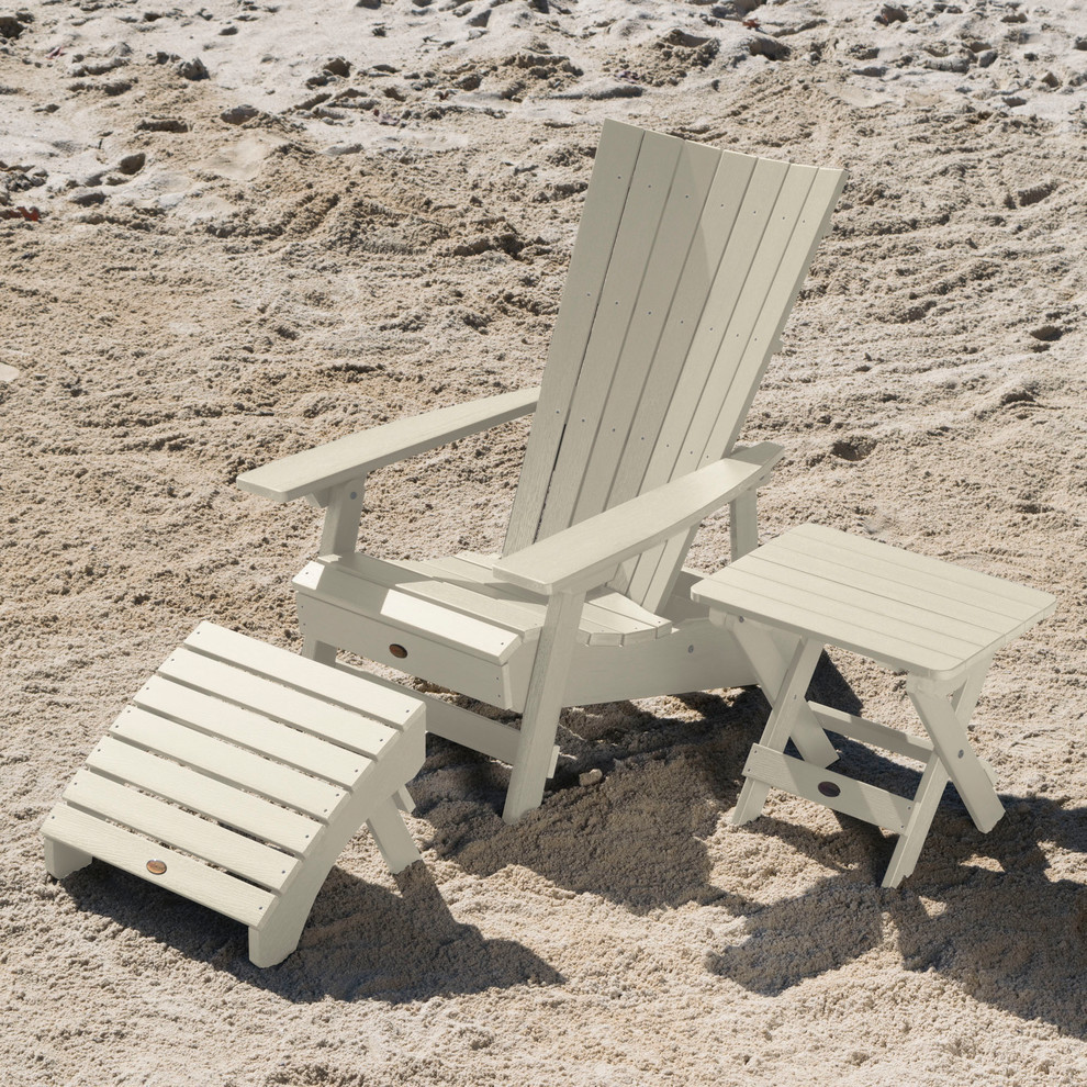 Manhattan 3 Piece Beach Adirondack Set   Beach Style   Outdoor Lounge Sets   by highwood  Houzz