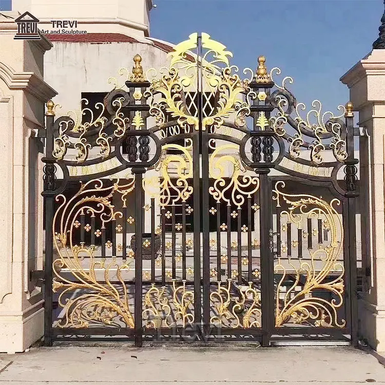 Custom Luxury Wrought Iron Grill Main Gate Design Garden Metal Door for Sale Suppliers