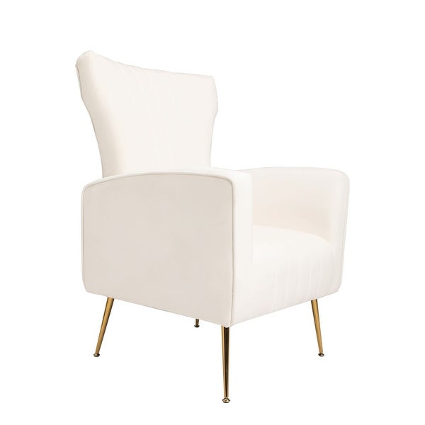 Modern Wingback Accent Lounge Arm Chair Velvet Chair with Gold Metal Legs Upholstered Single Sofa Chair for Living Room Bedroom