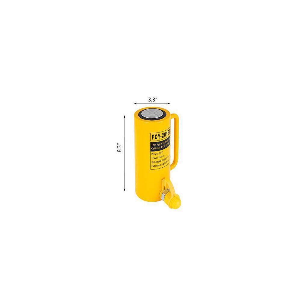 VEVOR 20-Ton Hydraulic Cylinder Jack 6 in. Solid Stroke Single Acting Hydraulic Cylinder with Quick Connector Portable QJD20T150MMSXYY01V0