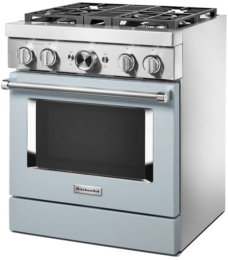 KitchenAid 30 Misty Blue Smart Commercial-Style Dual Fuel Range With 4 Burners