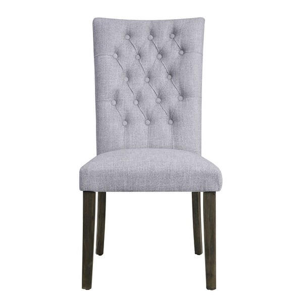 Set of 2 Merel Side Chair Upholstered Fabric Dinning Chair， Gray Oak