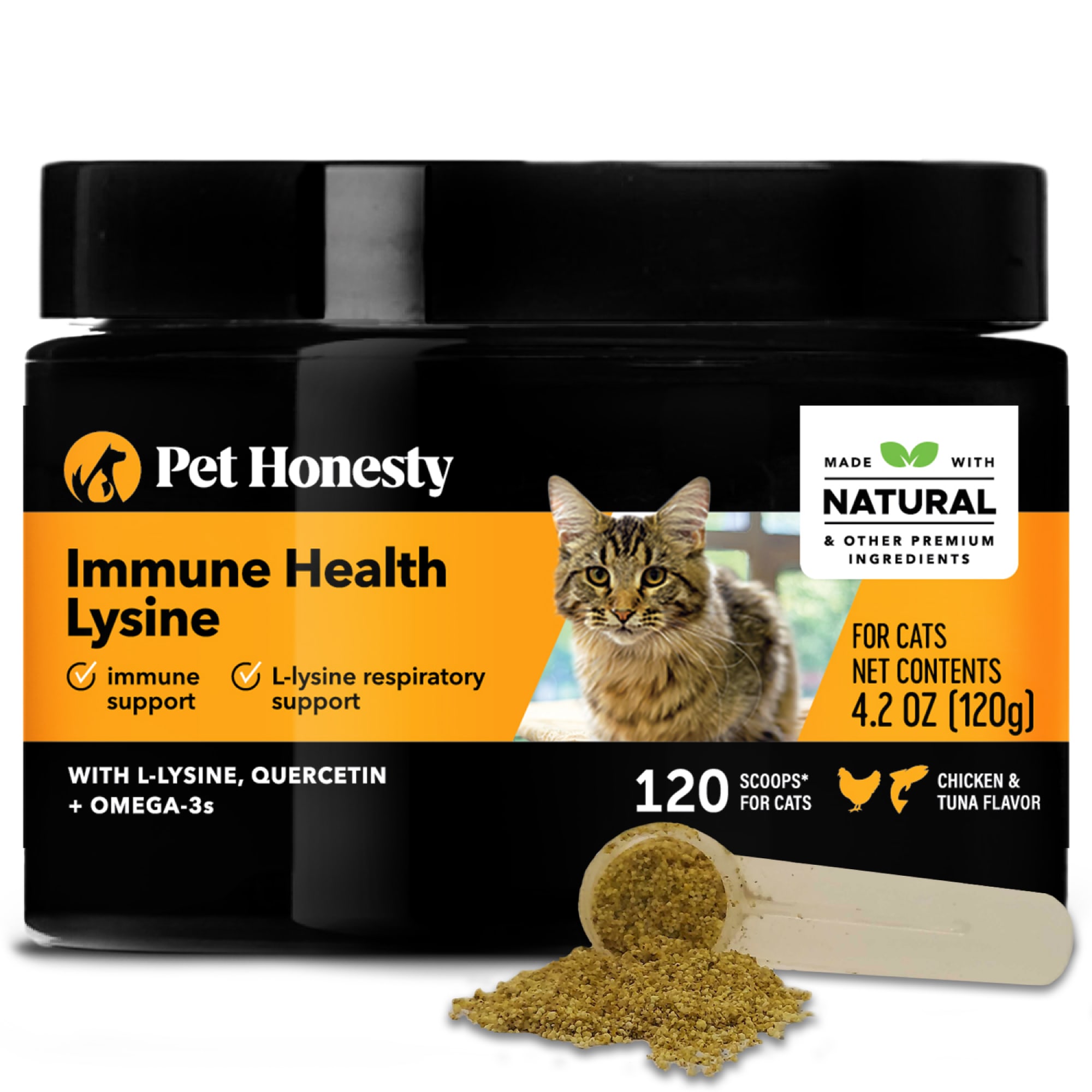 Pet Honesty Immune Health Lysine Powder Cat Supplement， 4.2 oz.