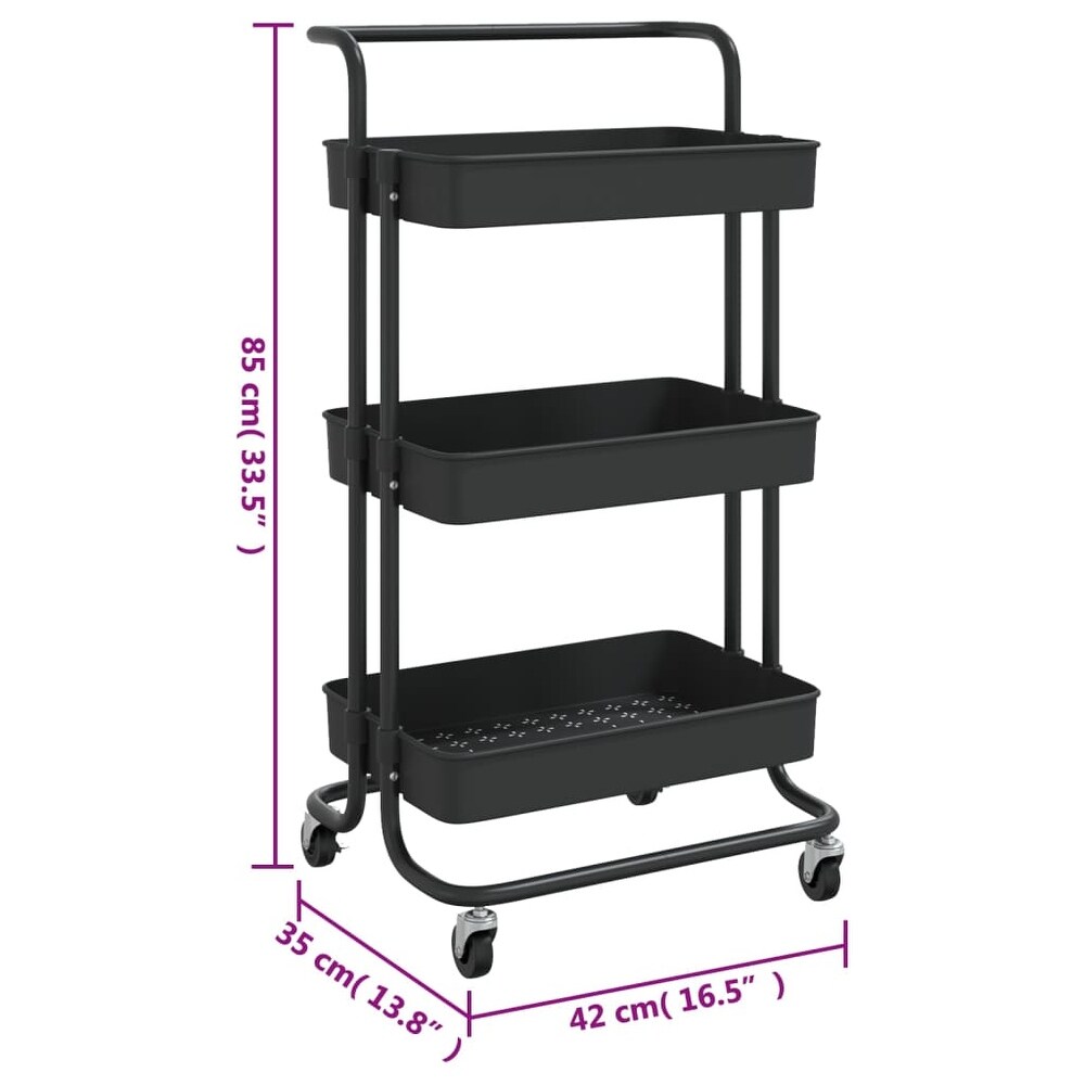 vidaXL 3 Tier Kitchen Trolley 16.5\