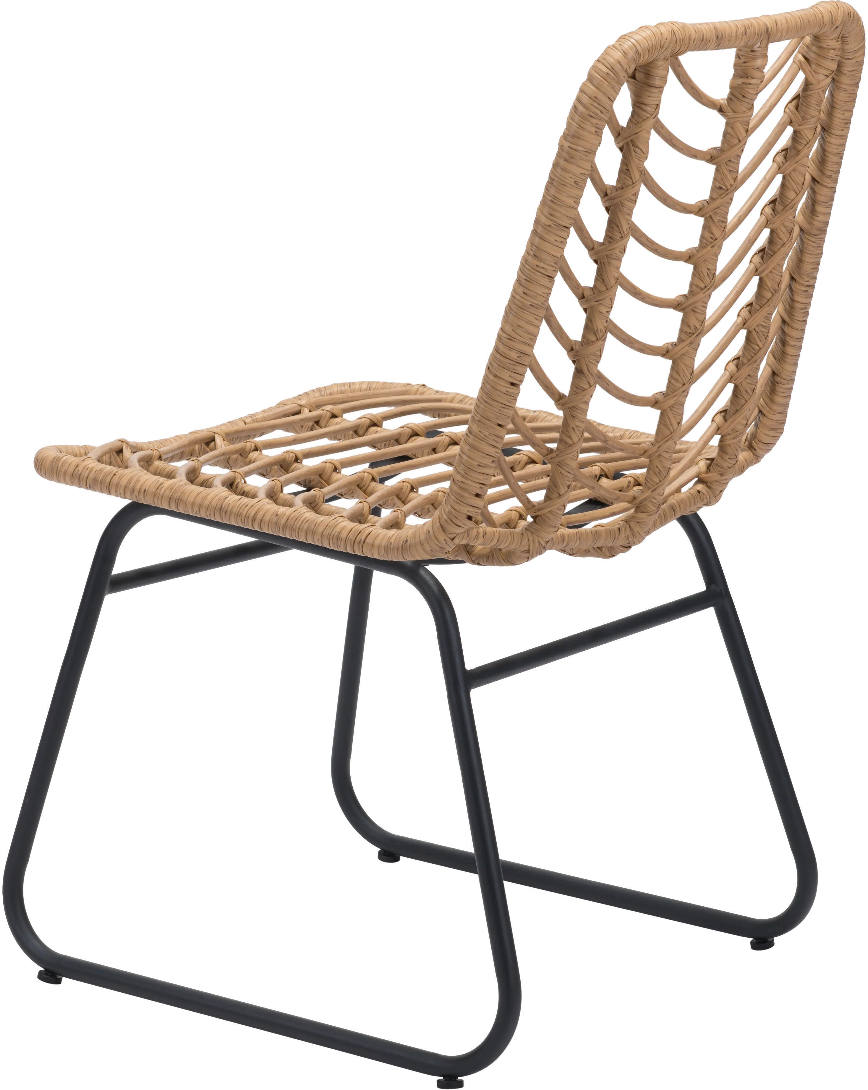 Pair of Modern Natural Patio Dining Chairs - Laporte