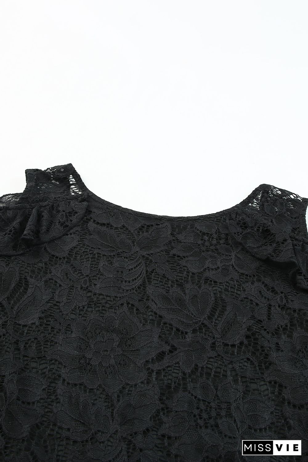 Black Cold Shoulder Lace Plus Size Dress