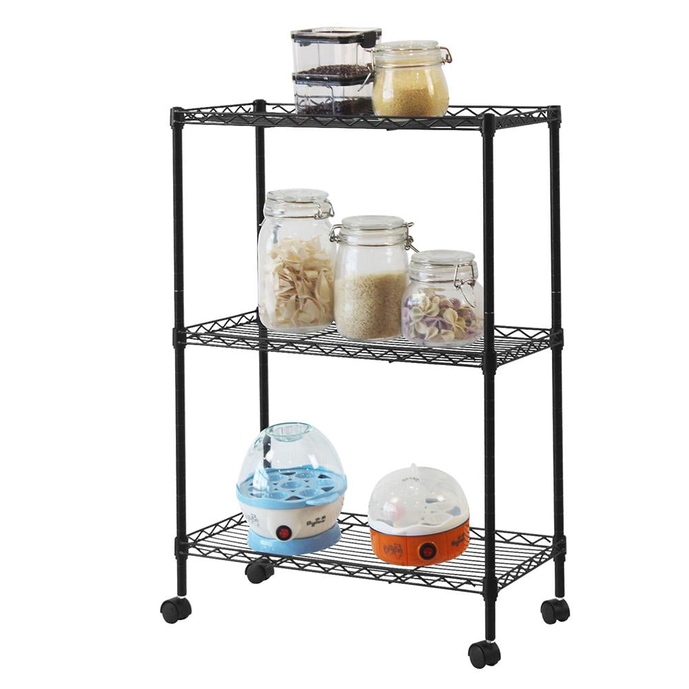 Ktaxon 3-Shelf Rolling Cart， Garage Kitchen Storage Rack with Locking Wheels， 20