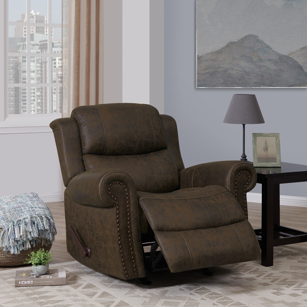 Copper Grove Dilsen Extra Large Rolled Arm Rocker Recliner Chair