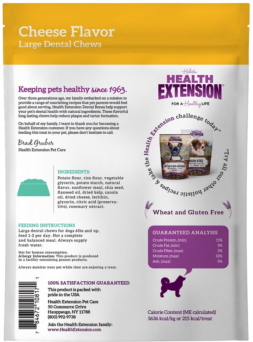 Health Extension Cheese Flavored Dental Dog Treats