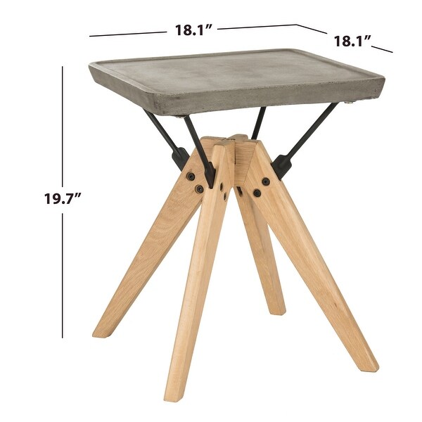 SAFAVIEH Outdoor Living Marcio Modern Dark Grey Side Table - 18.1