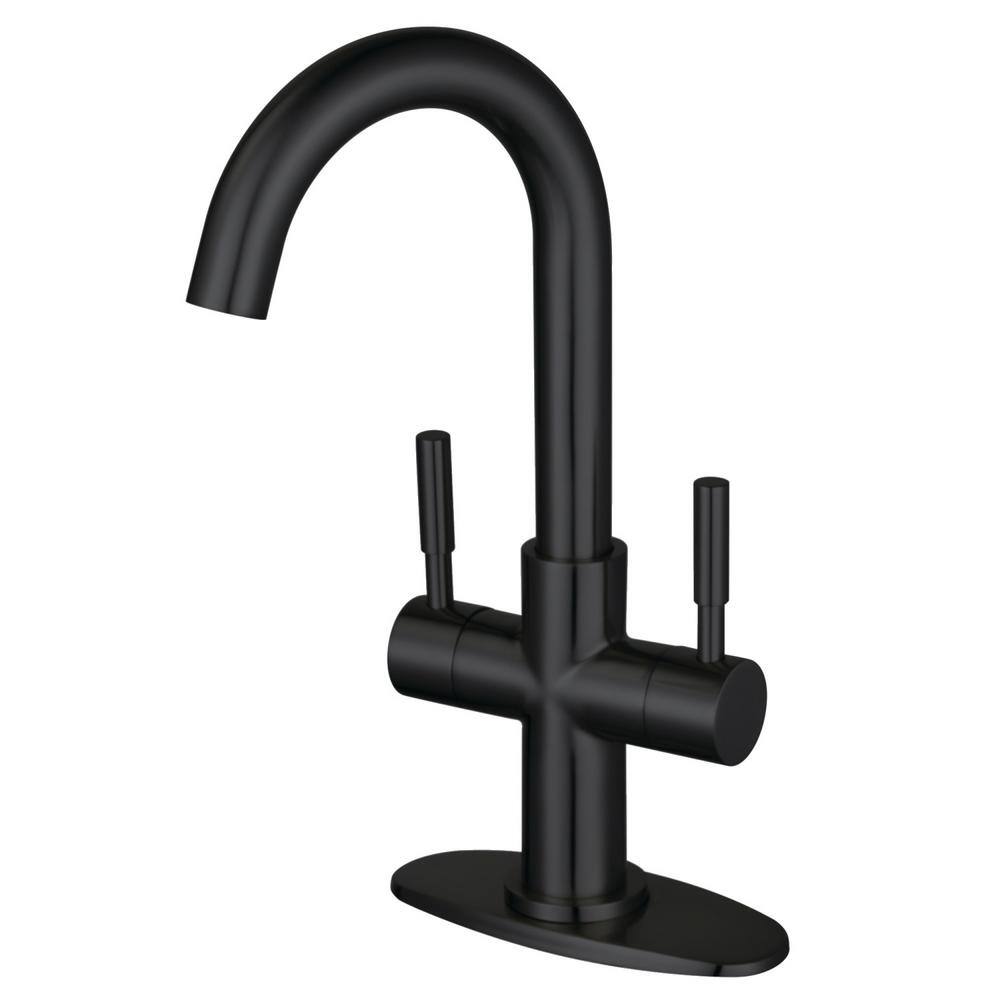 Kingston Brass Concord Two Handle Bar Faucet in Matte Black HLS8550DL